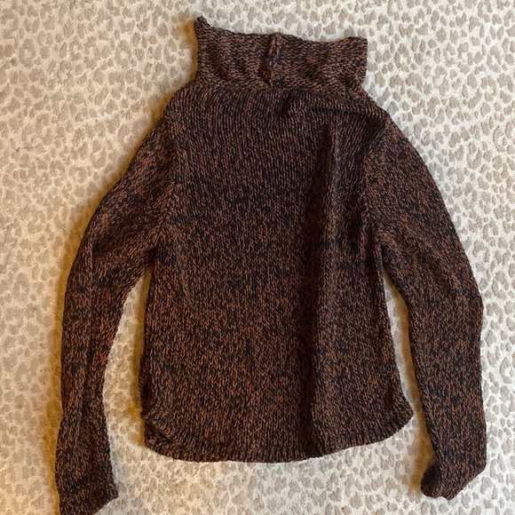 NWOT Eileen Fisher Organic Cotton & Linen Funnel-Neck Sweater in Nutmeg, size S - Picture 6 of 6